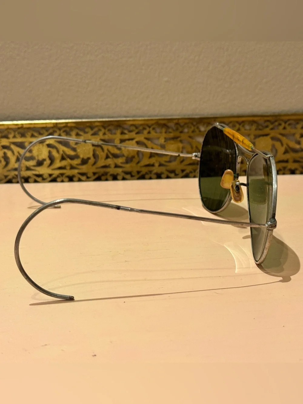 Vintage WWII-Era AN6531 Aviator Sunglasses – 1940s Military Pilot glass lenses